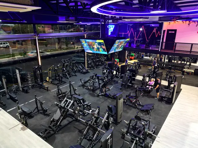 Vista ampla dos dois níveis e equipamentos da Prime Force Academia